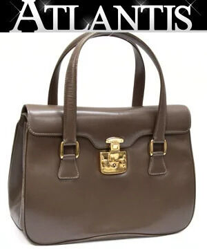 Gucci Lady Lock Handbag Leather Brown